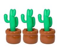 Lifesize Cactus Gonflable avec Pot - Décoration de fête pour événements à thème Occidental ou Mexicain - Base pouvant être remplie avec de l'eau ou du Sable (Lot de 3)