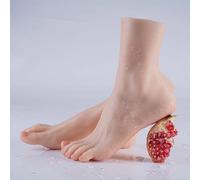 Lifesize Pied de mannequin féminin en silicone souple, modèle réaliste pour bijoux, sandales, chaussures, chaussettes, idéal pour esquisses artistiques et vitrines