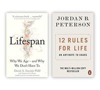 Lifespan Why We Age and Why We Don’t Have To By Dr David A. Sinclair & 12 Rules for Life An Antidote to Chaos By Jordan B. Peterson 2 books Collection Set - Dr David A. Sinclair