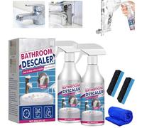 Lifesparking Stubborn Stains Cleaner, Bathroom Descaler Foam Cleaner Spray, Shower & Bathroom Cleaners Spray, All-Purpose Rinse Cleaning Supplies for Bathrooms Shower Tub (2PCS)