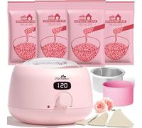 Lifestance Chauffe Cire Epilation Professionnelle pour Femme Avec 400g Perles, 30 Bâtonnets de Cire et Un Bol en Silicone pour Tout le Corps
