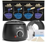 Lifestance Kit Chauffe Cire Avec 45 Accessoires 400g Epilation Cire Perles Avec Formule de Lavande pour Corps, Jambes, Visage, Aisselles, epilation Maillot