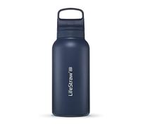 LifeStraw Go Series - Gourde filtrante en inox 1l pour les voyages et l’utilisation quotidienne. Élimine les bactéries, les parasites et microplastiques, améliore le goût, Aegean Sea (bleu)