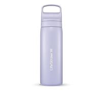 LifeStraw Go Series - Gourde filtrante en inox 500ml pour les voyages et l’utilisation quotidienne. Élimine les bactéries, les parasites et microplastiques, améliore le goût, Provence Purple (violet)