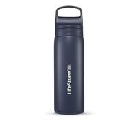 LifeStraw Go Series - Gourde filtrante en inox 500ml pour les voyages et l’utilisation quotidienne. Élimine les bactéries, les parasites et microplastiques, améliore le goût, Aegean Sea (bleu)