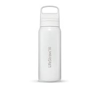LifeStraw Go Series - Gourde filtrante en inox 700ml pour les voyages et l’utilisation quotidienne. Élimine les bactéries, les parasites et microplastiques, améliore le goût, Polar White (blanc)