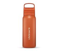 LifeStraw Go Series - Gourde filtrante en inox 700ml pour les voyages et l’utilisation quotidienne. Élimine les bactéries, les parasites et microplastiques, améliore le goût, Kyoto Orange (orange)