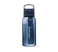 LifeStraw Go Series - Gourde filtrante sans BPA 1l pour les voyages et l’usage quotidien. Élimine les bactéries, les parasites et les microplastiques. Améliore le Goût, Aegean Sea (bleu)