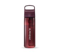 LifeStraw Go Series - Gourde filtrante sans BPA 650ml pour les voyages et l’usage quotidien. Élimine les bactéries, les parasites et les microplastiques. Améliore le Goût, Merlot Away (rouge)