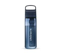 LifeStraw Go Series - Gourde filtrante sans BPA 650ml pour les voyages et l’usage quotidien. Élimine les bactéries, les parasites et les microplastiques. Améliore le Goût, Aegean Sea (bleu)