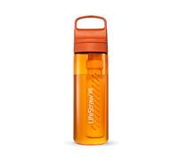 LifeStraw Go Series - Gourde filtrante sans BPA 650ml pour les voyages et l’usage quotidien. Élimine les bactéries, les parasites et les microplastiques. Améliore le Goût, Kyoto Orange (orange)