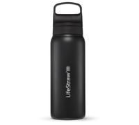 LifeStraw Go Nordic Noir GOST-1L-NOIR Stainless Steel, gourde avec filtre de niveau 2, 1L