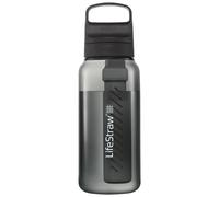 LifeStraw Go Series - Gourde filtrante sans BPA 1l pour les voyages et l’usage quotidien. Élimine les bactéries, les parasites et les microplastiques. Améliore le Goût, Nordic Noir (noir)