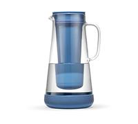 LifeStraw Home Carafe filtrante d'eau en verre avec base en silicone; Protection contre bactéries, parasites, microplastiques, plomb, mercure, PFAS et autres polluants; 1,6 L, Stormy blue (bleu)