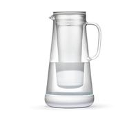 LifeStraw Home Carafe filtrante d'eau en verre avec base en silicone; Protection contre bactéries, parasites, microplastiques, plomb, mercure, PFAS et autres produits chimiques; 1,6 L, White (blanc)