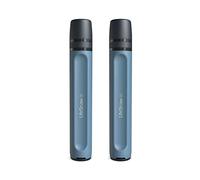 LifeStraw Peak Series - Lot de 2 pailles filtrantes personnelles pour filtration de secours, urgence, survie et hydratation ultra légère, bleu montagne