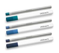 LifeStraw Sip 3-Pack, Pailles Filtrantes Réutilisables en Acier Inoxydable avec 3 Étuis, Élimine les Microplastiques, Bactéries et Parasites pour Voyage et Utilisation Quotidienne