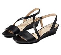 LifeStride Yasmine Sandales compensées pour femme, Noir/synthétique, 39 EU