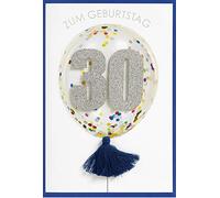 Lifestyle Carte d'anniversaire 30 ans - Carte chiffre ballon - 11,6 x 16,6 cm