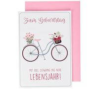 Lifestyle Carte d'anniversaire Motif vélo 11,6 x 16,6 cm