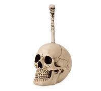 Lifestyle & More Brosse de Toilette drôle Set crâne en Plastique Beige/Noir Hauteur 32 cm Largeur 17 cm