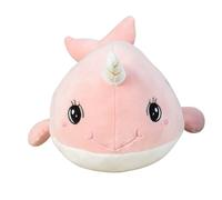 Lifestyle & More Doudou baleine pour bébé - Rose ou bleu clair - Avec peluche en élasthanne super douce - 34 x 17 cm - Rose