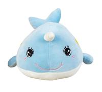 Lifestyle & More Doudou baleine pour bébé rose ou bleu clair avec peluche spandex super douce 34 x 17 cm (bleu)