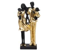 Lifestyle & More Sculpture décorative couple avec 2 enfants debout Doré en pierre artificielle Hauteur 29,5 cm Largeur 14 cm