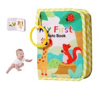 Lifesunny My First Baby Photo Book with Safe Mirror, My First Photo Album for Baby, Soft Photo Album Holds 4x6 Pictures, for Memory Album Babies Shower (Yellow,1PCS)