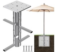 Lifeswell Base de Parasol Universelle enterrée, Support en béton en Acier résistant à la Rouille, Design Peu encombrant pour Porte-Parapluie déporté extérieur