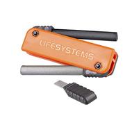 Lifesystems Allume-feu d'extérieur à Double Action - Tige de ferrocium en magnésium avec bâton en Acier Inoxydable pour Camping, Survie et Bushcraft, Orange