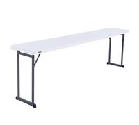 LIFETIME 80930 Table de Séminaire Pliante 244 cm - Table de Bureau et de Réunion Professionnelle, Rectangulaire, Usage Intensif Intérieur/Extérieur, Blanc