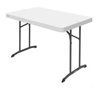 LIFETIME 92211 Table Pliante Blanche, Plateau 122 x 76 cm, Hauteur 74 cm, polyéthylène Haute densité, Protection UV, résistant à l'eau, Pieds Pliables métalliques, Usage intérieur et extérieur