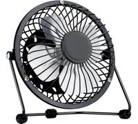Lifetime Air Ventilateur USB Métal Ø13cm - Mini Ventilateur Silencieux Pour Table ou Bureau - Petit Ventilateur de Table Inclinable Avec Câble USB 110cm - Noir