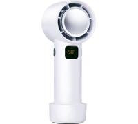 Lifetime Air Wireless Bladeless Fan - Ventilateur USB avec batterie rechargeable - Ventilateur manuel 4 vitesses - Ventilateur portable compact avec écran - Blanc