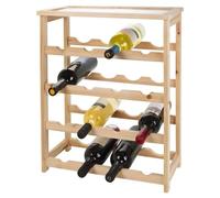 Lifetime Bamboo - Casier à vin range bouteilles horizontal - 4 étages de 4 bouteilles pour 16 bouteilles - Dimensions 46 x 23 x 55 cm - Étagère à vin en bambou