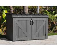 Lifetime Coffre de jardin en résine effet bois anthracite - 191 x 107 x 131 cm - 60464E