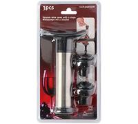 Lifetime Cooking 90027 Pompe à vin avec 2 bouchons, acier inoxydable, inox/noir 8,5 x 3,8 x 15.0 cm, 3 unités