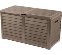 Lifetime Garden Boîte de rangement avec couvercle 420L Boîte de jardin pour l'extérieur - 117,3 x 65,3 x 54,8 cm - étanche - avec cadenas - plastique - taupe