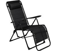 Lifetime Garden Chaise longue de jardin 93 x 46 x 110 cm - Chaise longue avec dossier réglable et coussin - Chaise pliante réglable - Facile à ranger - Noir