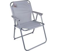 Lifetime Garden Chaise pliante de camping Chaise pliante gris clair avec accoudoirs