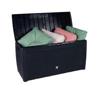 Lifetime Garden Coffre de Jardin Exterieur avec Couvercle - Coffre de Rangement - Coffre Extérieur de Jardin en Plastique 310L - Coffre de Jardin 119x48x60cm - Coffre à Coussins Étanche - Noir