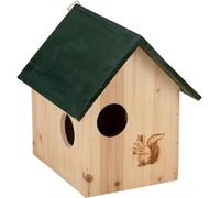 Lifetime Garden Maison Ecureuil - Accessoires de Jardin - Maison Oiseaux Exterieur - Nichoir avec 3 Ouvertures - INCL. Crochet de Suspension - 25x26x28 cm
