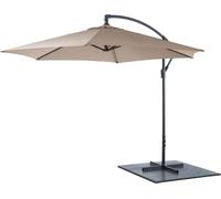 Lifetime Garden Parasol avec support, inclinable, ⌀300 x 300 cm, protection solaire pour balcon et terrasse, taupe