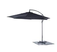 Lifetime Garden Parasol Déporté - Longueur Réglable jusqu'à 3 Mètres - Parasol de Jardin Exterieur - Différents Angles - Acier - 300 x 300 x 245 CM - Noir