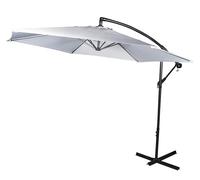 Lifetime Garden Parasol Flottant - Parasol avec Pied - Réglable en Longueur jusqu'à 3 Mètres - Parasol - Différents Angles - Acier - 300 x 300 x 245 CM - Gris