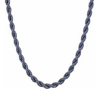 LIFETIME JEWELRY Chaîne de 5 mm pour homme et femme - Chaîne en corde taillée diamant pour homme et femme - Chaîne de collier pour femme de 40,6 à 91,4 cm - Noir | Acier inoxydable, 22 inches, Laiton