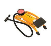 Dunlop Pompe à pied avec manomètre – 7 bar/100 PSI – Métal Jaune/Noir – Boîte de rangement incluse