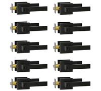 Lifetime Supplies Lot de 10 poignées de porte en métal noir mat avec clés incluses - Leviers de porte d'intérieur réversibles pour chambre à coucher, salle de bain, placard