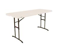 LIFETIME Table 1.83m Pliante - Usage Intensif Grade Commercial - Hauteur Ajustable (61cm - 91cm) - Table tréteau en Plastique pour intérieur et extérieur - Blanc/Gris